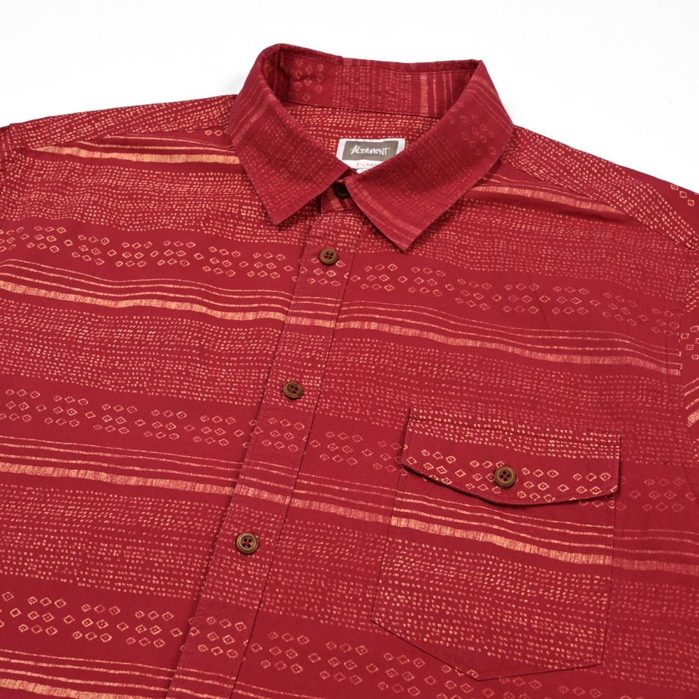 Altamont Y2K Skate Button‎ Up Men's Shirt XL Striped Geometric Streetwear Pocket